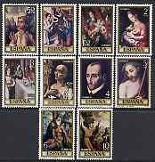 Spain 1970 Stamp Day & Luis de Morales commem set of 10 unmounted mint, SG 2021-30, stamps on , stamps on  stamps on religion, stamps on  stamps on arts