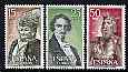 Spain 1972 Spanish Celebrities set of 3 unmounted mint, SG 2129-31, stamps on personalities, stamps on literature, stamps on royalty