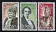 Spain 1972 Spanish Celebrities set of 3 unmounted mint, SG 2129-31, stamps on , stamps on  stamps on personalities, stamps on  stamps on literature, stamps on  stamps on royalty