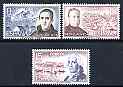 Spain 1974 Spanish Celebrities set of 3 unmounted mint, SG 2238-40, stamps on personalitites, stamps on religion, stamps on explorers, stamps on science, stamps on technology, stamps on ships