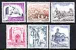 Spain 1975 Tourist Series set of 6 unmounted mint, SG 2311-16, stamps on architecture, stamps on churches, stamps on bridges, stamps on tourism