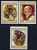 Hungary 1967 50th Anniversary of October Revolution set of 3 unmounted mint, SG 2313-15, stamps on , stamps on  stamps on personalities, stamps on  stamps on lenin