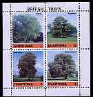 Chartonia (Fantasy) British Trees perf sheetlet containing 4 values unmounted mint, stamps on , stamps on  stamps on trees