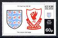 Gugh (Isles Of Scilly) 1996 Great Sporting Events - Football 60p - The Liverpool Club Badge unmounted mint, stamps on , stamps on  stamps on football, stamps on  stamps on sport