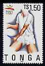 Tonga 1992 Tennis 1p50 (from Barcelona Olympic Games set) unmounted mint, SG 1179, stamps on olympics, stamps on tennis