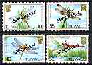 Tuvalu 1983 Dragonflies perf set of 4 overprinted SPECIMEN, unmounted mint SG 217-20s, stamps on , stamps on  stamps on insects, stamps on  stamps on dragonflies