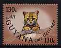 Guyana 1985 Ocelot 130c value (from Wildlife set) unmounted mint SG 1447A*, stamps on , stamps on  stamps on cats