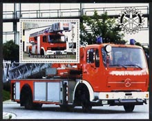 Djibouti 2004 Fire Engines perf souvenir sheet #1 with Rotary logo unmounted mint, stamps on fire, stamps on rotary