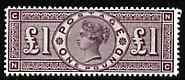 Great Britain 1884 1 brown-lilac, a  'Maryland' perf 'unused' forgery, as SG 185/6 - the word Forgery is either handstamped or printed on the back and comes on a presentation card with descriptive notes, stamps on maryland, stamps on forgery, stamps on forgeries, stamps on qv, stamps on  qv , stamps on 