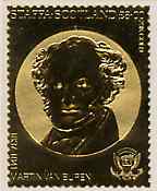 Staffa 1982 US Presidents \A38 Martin Van Buren embossed in 22k gold foil from a limited printing unmounted mint, stamps on personalities, stamps on constitutions, stamps on americana, stamps on usa, stamps on presidents, stamps on 
