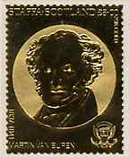 Staffa 1982 US Presidents A38 Martin Van Buren embossed in 22k gold foil from a limited printing unmounted mint, stamps on , stamps on  stamps on personalities, stamps on  stamps on constitutions, stamps on  stamps on americana, stamps on  stamps on usa, stamps on  stamps on presidents, stamps on  stamps on 