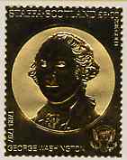 Staffa 1982 US Presidents A38 George Washington embossed in 22k gold foil from a limited printing unmounted mint, stamps on , stamps on  stamps on personalities, stamps on  stamps on constitutions, stamps on  stamps on americana, stamps on  stamps on usa, stamps on  stamps on presidents, stamps on  stamps on 