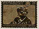 Staffa 1976 United Nations - Eleanor Roosevelt \A36 value perf label embossed in 23 carat gold foil (Rosen #377) unmounted mint, stamps on united nations, stamps on americana, stamps on presidents, stamps on women