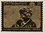 Staffa 1976 United Nations - Eleanor Roosevelt A36 value perf label embossed in 23 carat gold foil (Rosen #377) unmounted mint, stamps on , stamps on  stamps on united nations, stamps on  stamps on americana, stamps on  stamps on presidents, stamps on  stamps on women