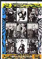 Chad 2000 Millennium - Marilyn Monroe perf sheetlet containing 9 values, cto used, stamps on films, stamps on cinema, stamps on entertainments, stamps on personalities, stamps on marilyn monroe, stamps on millennium