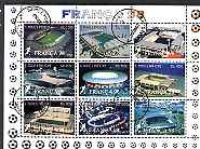 St Thomas & Prince Islands 1997 France 98 (Football Stadia) perf sheetlet containing 9 values cto used, stamps on , stamps on  stamps on football, stamps on  stamps on sport