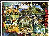 Senegal 1999 Paintings by Paul Cezanne perf sheetlet containing set of 9 values fine cto used , stamps on arts, stamps on cezanne