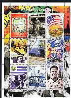 Niger Republic 1998 Events of the 20th Century 1930-1939 perf sheetlet containing 9 values cto used, stamps on millenium, stamps on aviation, stamps on food, stamps on movies, stamps on films, stamps on railways, stamps on football, stamps on golf, stamps on sport