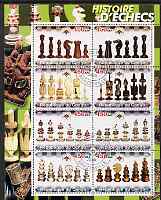 Congo 2003 History of Chess (Chess Pieces) #5 perf sheetlet containing set of 8 values cto used, stamps on chess