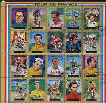Ajman 1972 Tour de France Bicycle Race perf set of 20 cto used, Mi 1351-70A, stamps on sport, stamps on bicycles