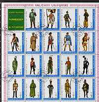 Ajman 1972 Military Uniforms #1 complete perf set of 19 values cto used, Mi 1774-92A, stamps on militaria, stamps on uniforms
