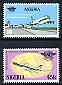 Nigeria 1984 40th Anniversary International Civil Aviation Organisation perf set of 2 unmounted mint, SG 488-89*, stamps on , stamps on  stamps on aviation, stamps on  stamps on boeing