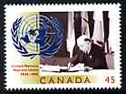 Canada 1995 50th Anniversary of United Nations 45c unmounted mint, SG 1666, stamps on united nations