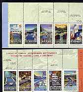 Canada 1998 Canadian Canals booklet pane containing complete set of 10 unmounted mint, SG 1795a, stamps on , stamps on  stamps on canals, stamps on  stamps on ships, stamps on  stamps on bridges