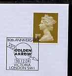 Postmark - Great Britain 2005 cover bearing special cancellation for 80th Anniversary of the Golden Arrow, stamps on railways