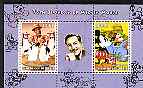 Benin 2004 75th Birthday of Mickey Mouse - Penguins from Mary Poppins & Mickey in Oil Crisis perf sheetlet containing 2 values plus label, fine cto used, stamps on disney, stamps on films, stamps on movies, stamps on cinema, stamps on penguins, stamps on films, stamps on cinema, stamps on  oil , stamps on 