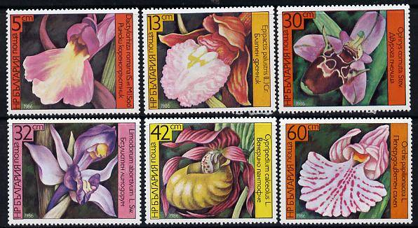 Bulgaria 1986 Orchids perf set of 6 vals unmounted mint SG 3318-23 (MI 3441-46)*, stamps on , stamps on  stamps on flowers, stamps on  stamps on orchids