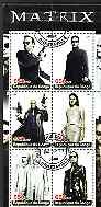 Congo 2003 Matrix (Sci-Fi) perf sheetlet containing set of 6 values cto used, stamps on films, stamps on cinema, stamps on sci-fi