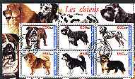 Congo 2003 Dogs perf sheetlet containing set of 6 values cto used, stamps on dogs