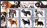 Congo 2003 Dogs perf sheetlet containing set of 6 values cto used, stamps on , stamps on  stamps on dogs