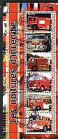 Benin 2003 Fire Engines #2 perf sheetlet containing 6 values cto used, stamps on , stamps on  stamps on fire