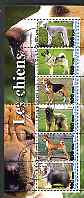 Benin 2003 Dogs #3 perf sheetlet containing 6 values cto used, stamps on , stamps on  stamps on dogs