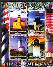 Congo 2004 Lighthouses of America (Pacific Coast) perf sheetlet containing 4 values cto used, stamps on lighthouses