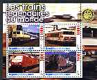 Guinea - Conakry 2003 Legendary Trains of the World #05 perf sheetlet containing 4 values with Rotary Logo, cto used, stamps on railways, stamps on rotary