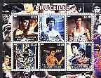 Mauritania 2002 Bruce Lee perf sheetlet containing 6 values cto used, stamps on , stamps on  stamps on films, stamps on  stamps on cinema, stamps on  stamps on movies, stamps on  stamps on entertainments, stamps on  stamps on personalities, stamps on  stamps on martial arts, stamps on  stamps on 