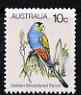 Australia 1980-82 Golden-Shouldered Parrot 10c (P12.5) from 2nd Birds def set, unmounted mint, SG 734, stamps on birds, stamps on parrots