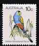 Australia 1980-82 Golden-Shouldered Parrot 10c (P12.5) from 2nd Birds def set, unmounted mint, SG 734, stamps on , stamps on  stamps on birds, stamps on  stamps on parrots