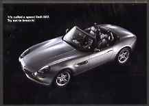 Postcard - Publicity postcard showing BMW Z8 as seen in James Bond film The world is not Enough, unused and pristine, stamps on cars, stamps on bmw, stamps on movies, stamps on films, stamps on  spy , stamps on cinena