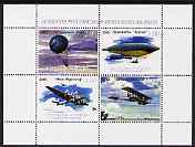 Karachaevo-Cherkesia Republic 2000 History of Flight perf sheetlet containing set of 4 values unmounted mint, stamps on , stamps on  stamps on aviation, stamps on  stamps on balloons, stamps on  stamps on airships