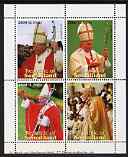 Somaliland 19?? Pope John paul II perf sheetlet containing set of 4 values unmounted mint, stamps on , stamps on  stamps on pope, stamps on  stamps on religion