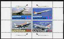 Dagestan Republic 19?? Concorde perf sheetlet containing set of 4 values unmounted mint, stamps on , stamps on  stamps on aviation, stamps on  stamps on concorde