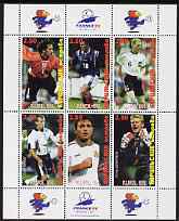 Kuril Islands 1998 Football World Cup perf sheetlet containing set of 6 values with France 98 imprint in margins unmounted mint, stamps on , stamps on  stamps on football, stamps on  stamps on sport