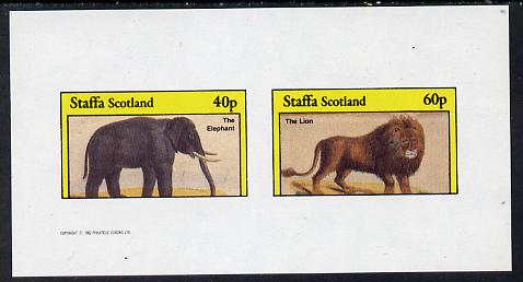 Staffa 1982 Animals (Elephant) imperf set of 2 values (40p & 60p) unmounted mint, stamps on , stamps on  stamps on animals    elephant   cats