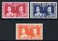 New Zealand 1937 KG6 Coronation perf set of 3 unmounted mint, SG 599-601, stamps on coronation, stamps on  kg6 , stamps on 