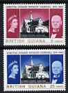 British Guiana 1966 Churchill Commemoration perf set of 2 unmounted mint, SG 374-75, stamps on personalities, stamps on churchill, stamps on constitutions