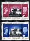 British Guiana 1966 Churchill Commemoration perf set of 2 unmounted mint, SG 374-75, stamps on , stamps on  stamps on personalities, stamps on  stamps on churchill, stamps on  stamps on constitutions